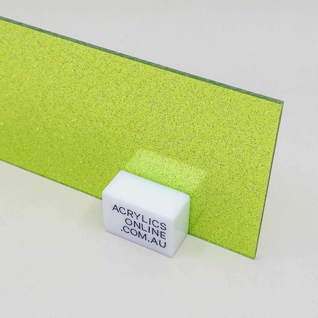 TRANSPAREN GREEN GLITTER ACRYLIC SHEET
