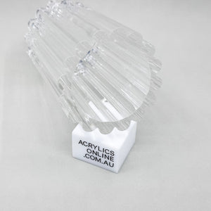 EXTRUDED CLEAR ACRYLIC REEDED TUBE 80MM