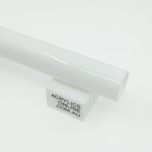 CAST TRANSLUCENT OPAL WHITE ACRYLIC TUBE 300MM