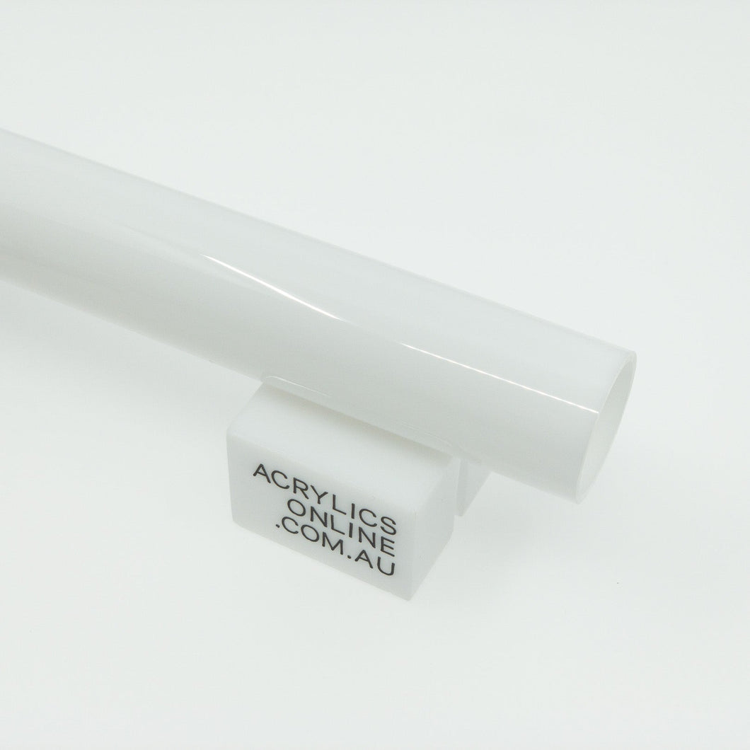 EXTRUDED TRANSLUCENT OPAL WHITE ACRYLIC TUBE 250MM