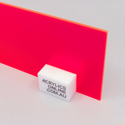 TRANSPARENT FLUORESCENT RED ACRYLIC SHEET