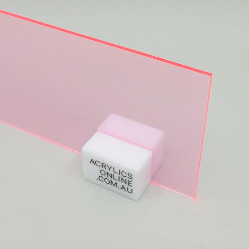 TRANSPARENT FLUORESCENT FLAMINGO PINK ACRYLIC SHEET