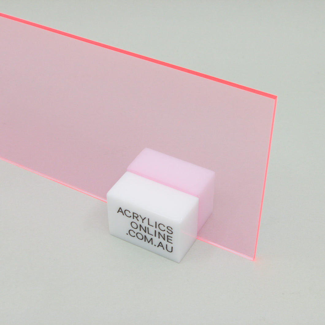 TRANSPARENT FLUORESCENT FLAMINGO PINK ACRYLIC SHEET