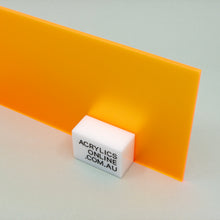 Load image into Gallery viewer, SEMI-TRANSPARENT FLUORESCENT FLAME ORANGE ACRYLIC SHEET