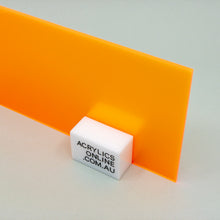 Load image into Gallery viewer, SEMI-TRANSPARENT FLUORESCENT FLAME ORANGE ACRYLIC SHEET