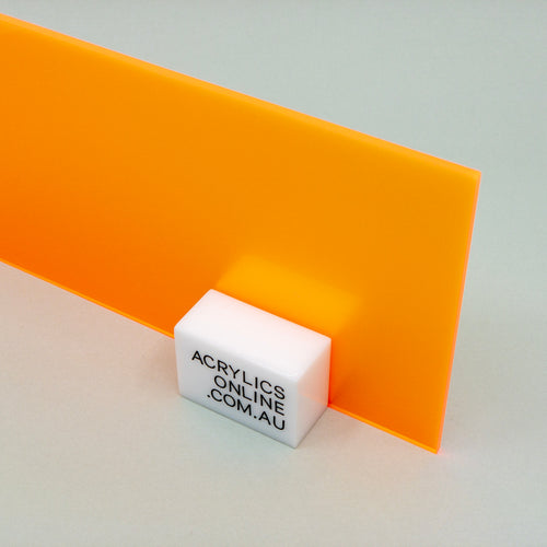 SEMI-TRANSPARENT FLUORESCENT FLAME ORANGE ACRYLIC SHEET