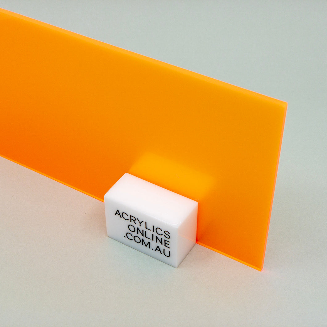 SEMI-TRANSPARENT FLUORESCENT FLAME ORANGE ACRYLIC SHEET