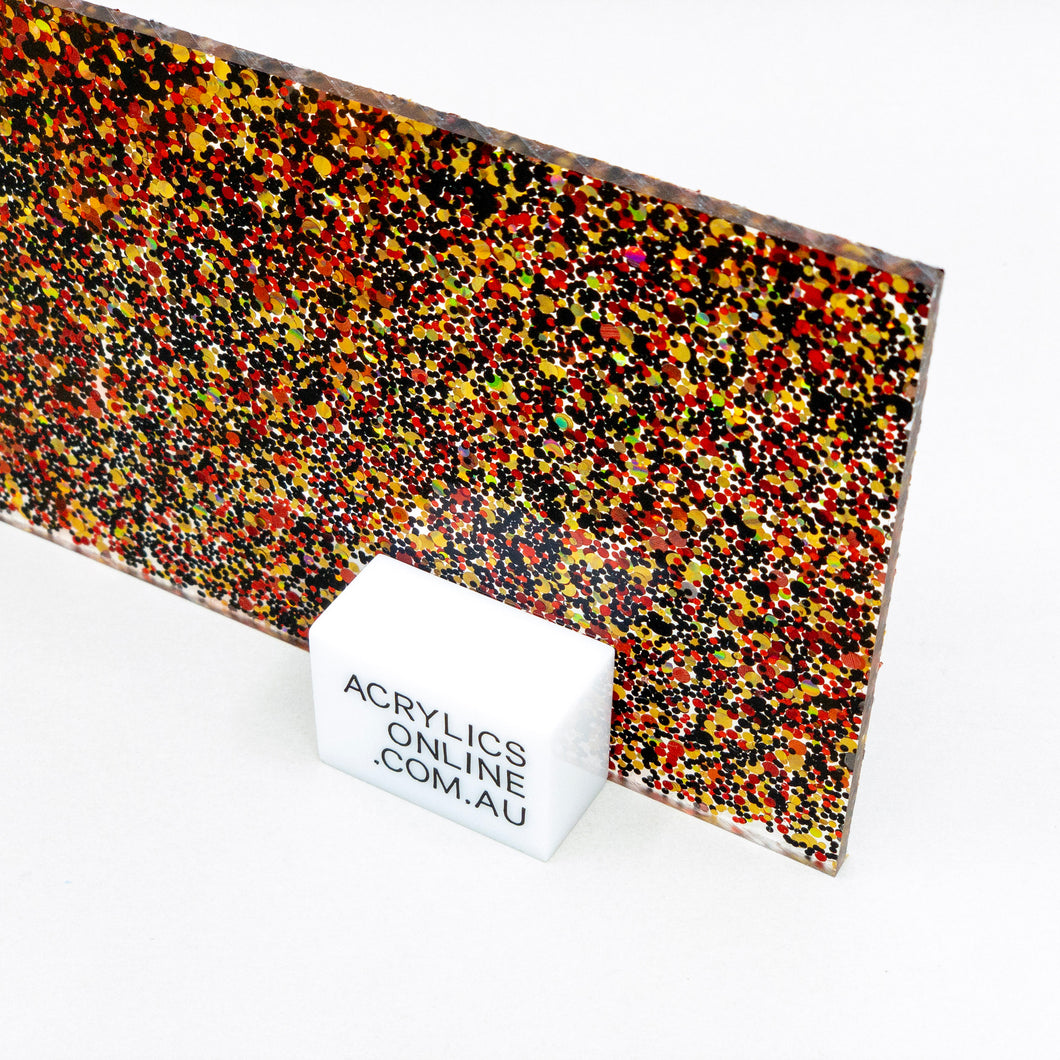 ORANGE ISHIHARA GLITTER ACRYLIC SHEET