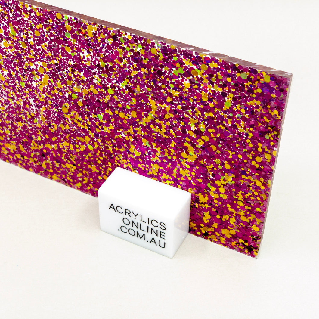 PINK ISHIHARA GLITTER ACRYLIC SHEET