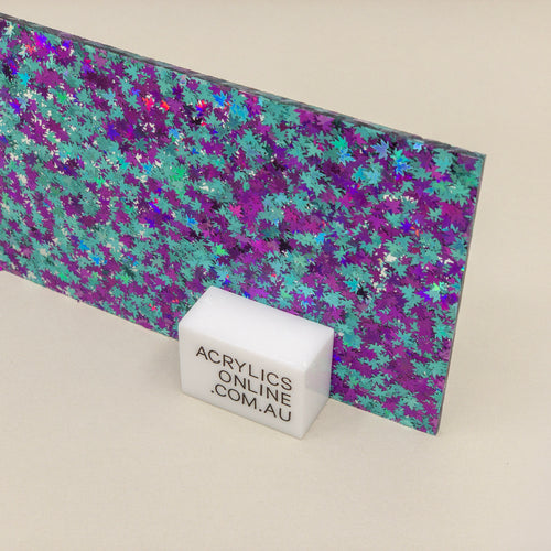MAPLE LEAVES GLITTER ACRYLIC SHEET