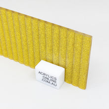 Load image into Gallery viewer, ACRYLIC GOLD GLITTER REEDED SHEET
