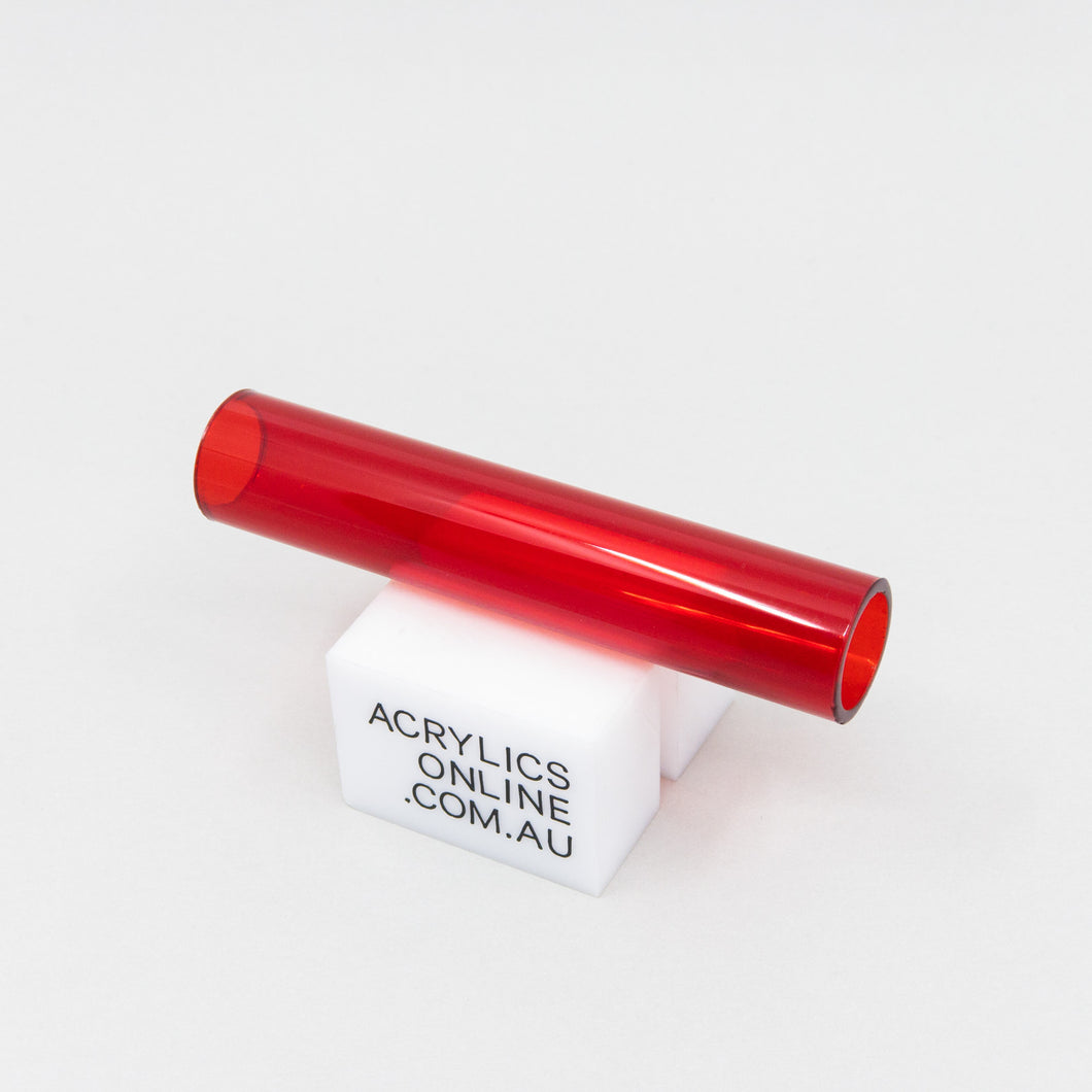 EXTRUDED TRANSPARENT RED ACRYLIC TUBE