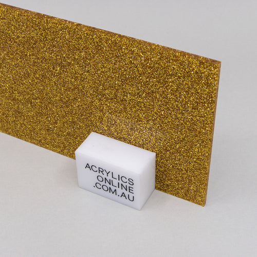 PREMIUM GOLD FLAKE GLITTER ACRYLIC SHEET