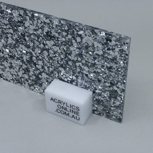 PREMIUM SILVER GLITTER ACRYLIC SHEET