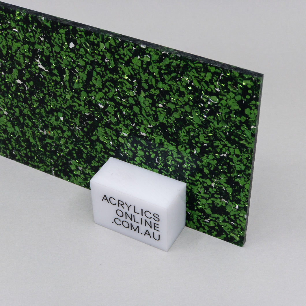 PREMIUM BRUNSWICK GREEN GLITTER ACRYLIC SHEET