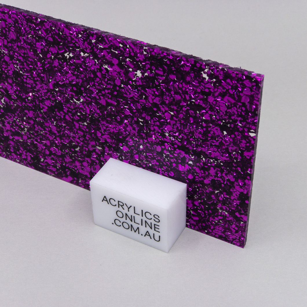 PREMIUM BRIGHT ORCHID GLITTER ACRYLIC SHEET