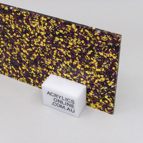PREMIUM AMERICAN VIOLET N GOLD GLITTER ACRYLIC SHEET