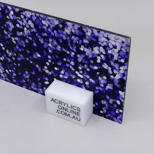 PREMIUM SILVER N PURPLE NUGGET ACRYLIC SHEET