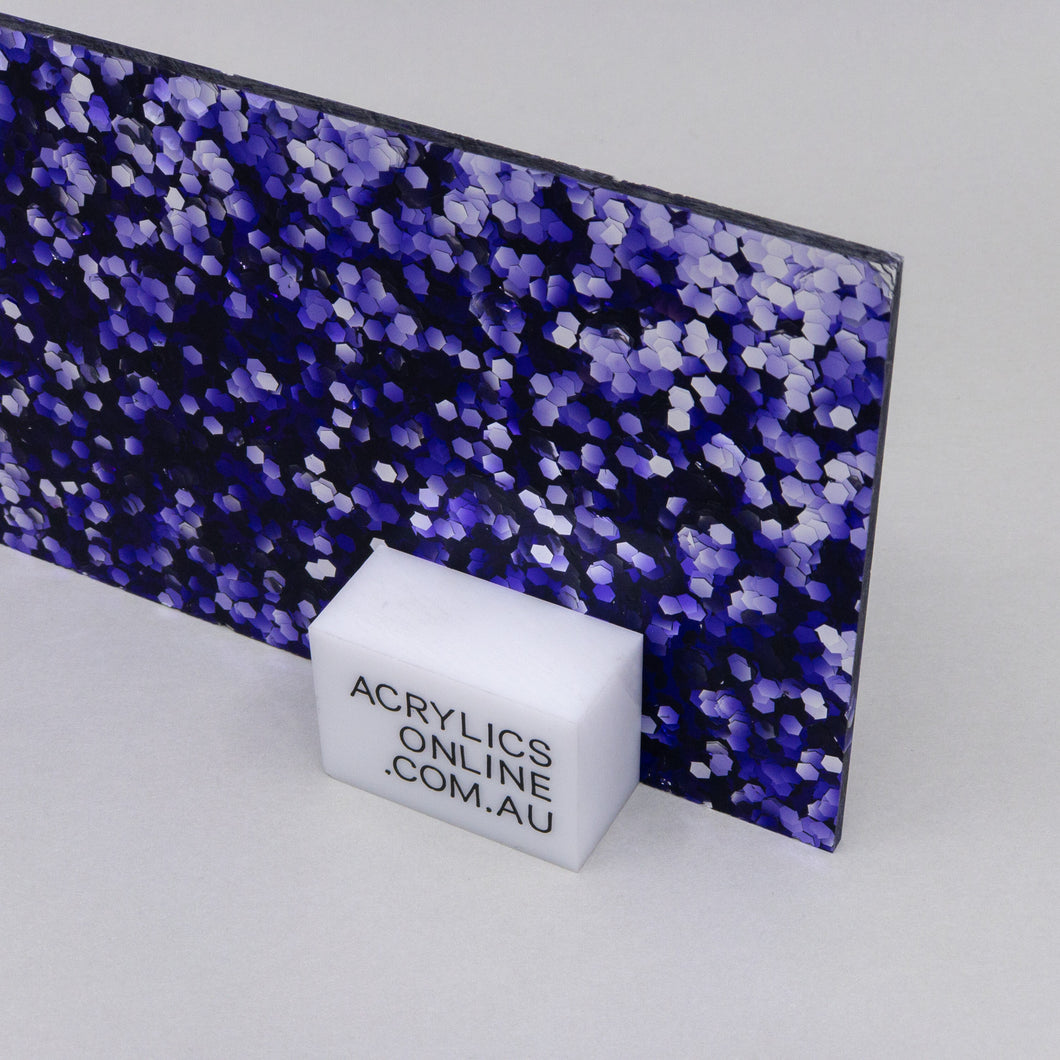 PREMIUM SILVER N PURPLE NUGGET ACRYLIC SHEET