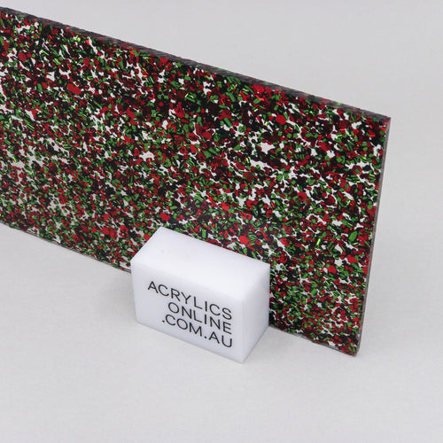 PREMIUM RED & GREEN GLITTER ACRYLIC SHEET