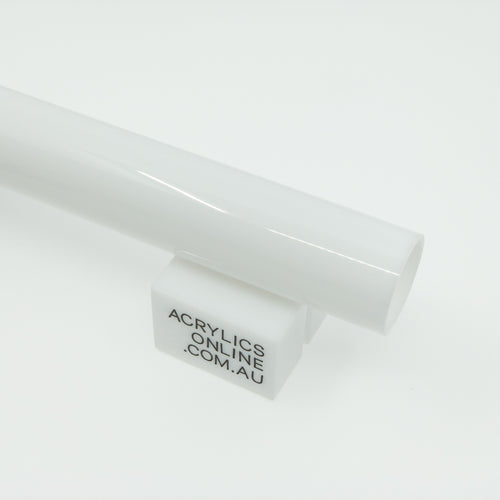 EXTRUDED TRANSLUCENT OPAL WHITE ACRYLIC TUBE 90MM