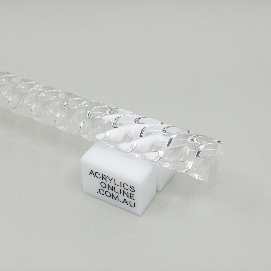 EXTRUDED CLEAR OUTER SPIRAL ROUND ACRYLIC ROD