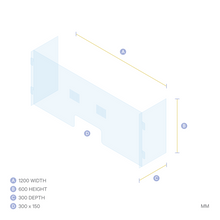 Load image into Gallery viewer, ACRYLIC SNEEZE GUARD WITH SIDE PANELS &amp; AUDIO OPENING 1200 x 600mm