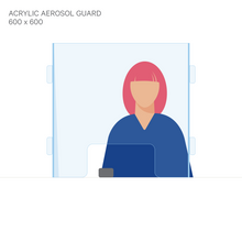 Load image into Gallery viewer, ACRYLIC SNEEZE GUARD WITH SIDE PANELS 600 x 600mm