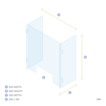 Load image into Gallery viewer, ACRYLIC SNEEZE GUARD WITH SIDE PANELS 600 x 800mm