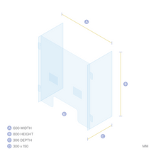 Load image into Gallery viewer, ACRYLIC SNEEZE GUARD WITH SIDE PANELS &amp; AUDIO OPENING 600 x 800mm