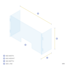 Load image into Gallery viewer, ACRYLIC SNEEZE GUARD WITH SIDE PANELS 900 x 600mm