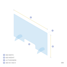 Load image into Gallery viewer, ACRYLIC SNEEZE GUARD WITH STANDS 900x600mm