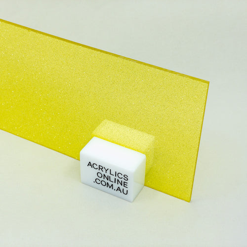 TRANSPAREN YELLOW GLITTER ACRYLIC SHEET