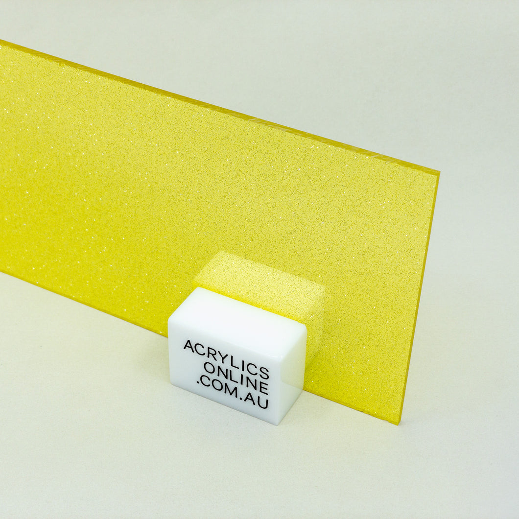 TRANSPAREN YELLOW GLITTER ACRYLIC SHEET