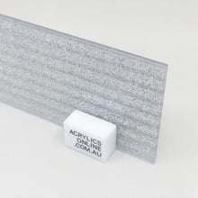 Load image into Gallery viewer, ACRYLIC SILVER GLITTER REEDED SHEET