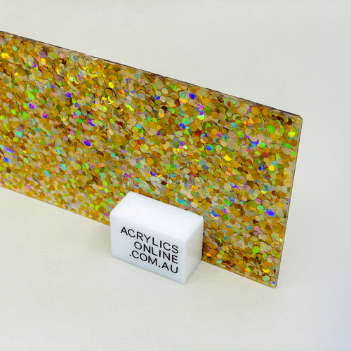GOLD CONFETTI ACRYLIC SHEET