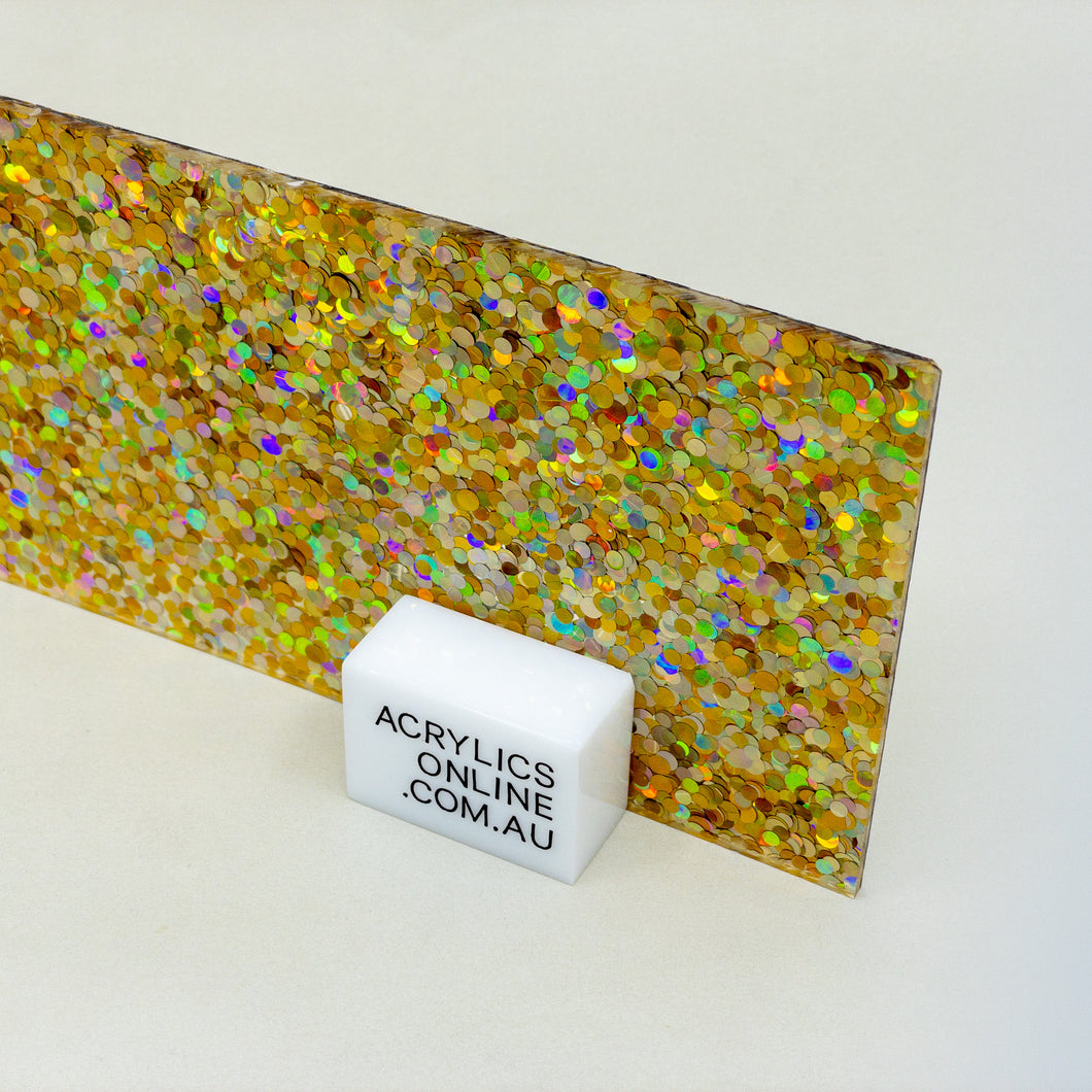 GOLD CONFETTI ACRYLIC SHEET